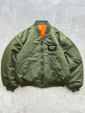 1990's Avirex MA-1 reversible padded bomber jacket (M)