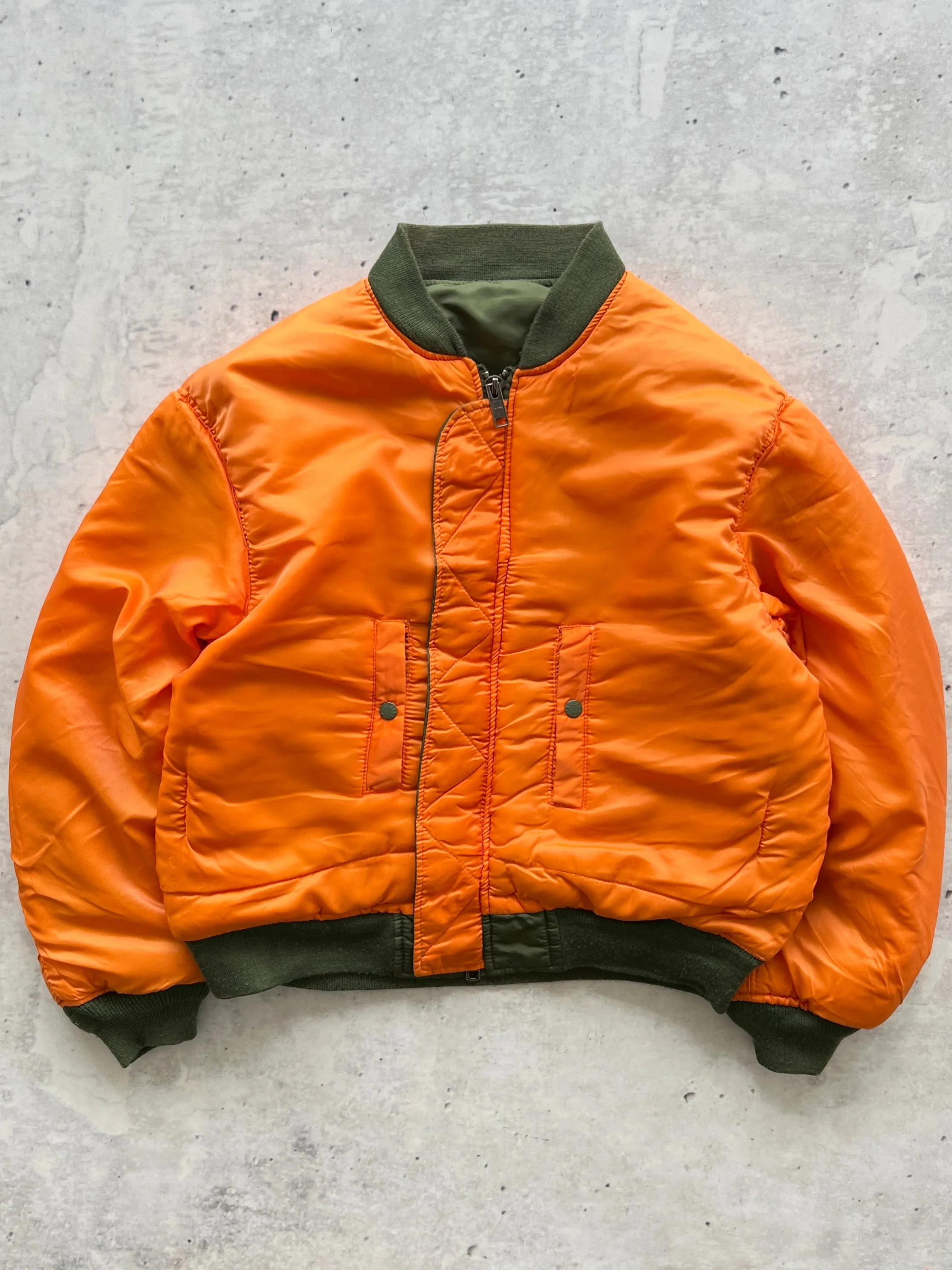 1990's Avirex MA-1 reversible padded bomber jacket (M)