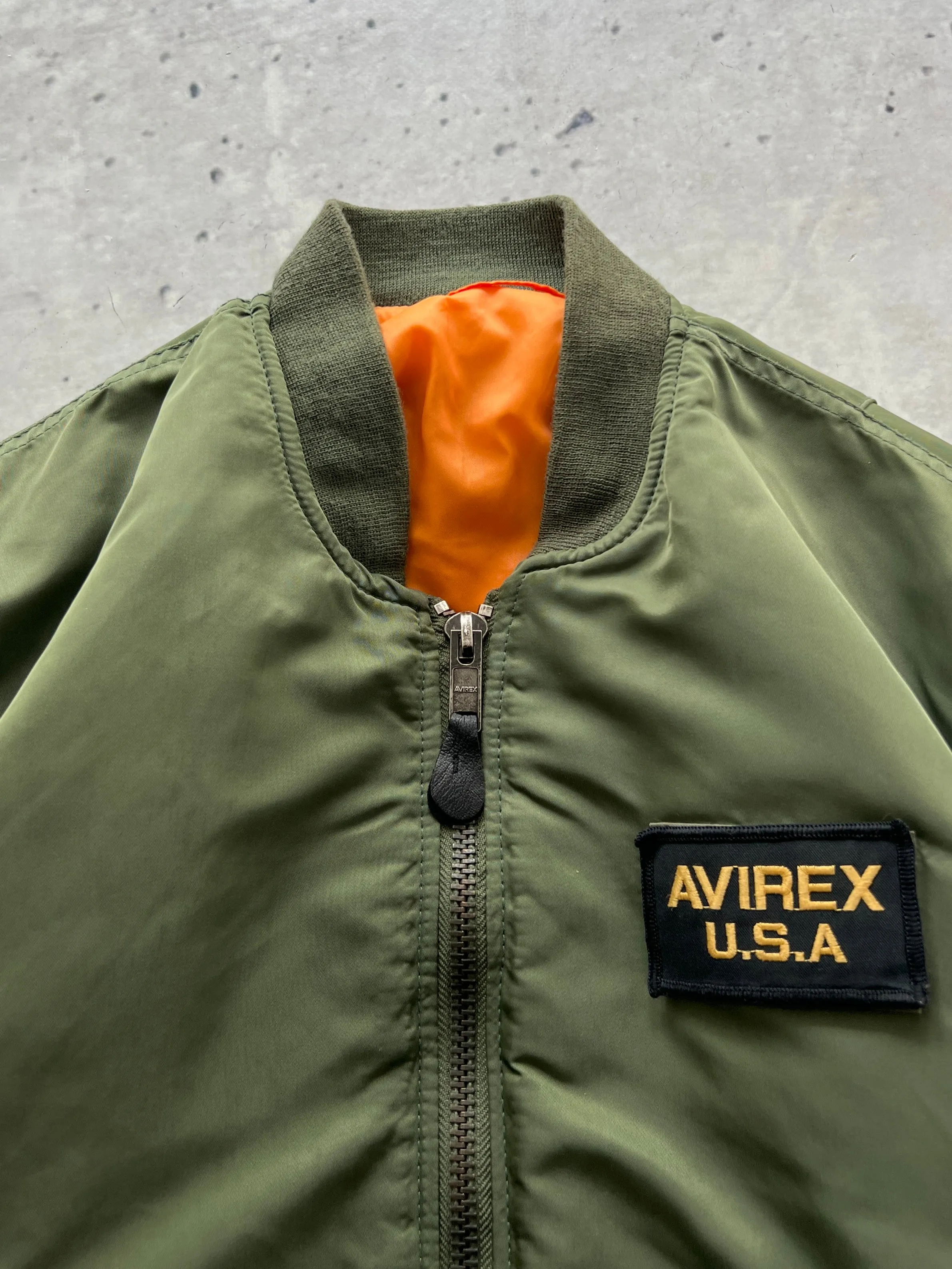 1990's Avirex MA-1 reversible padded bomber jacket (M)