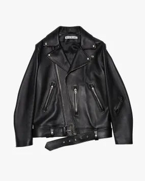 Acne Studios Leather Biker Jacket Black