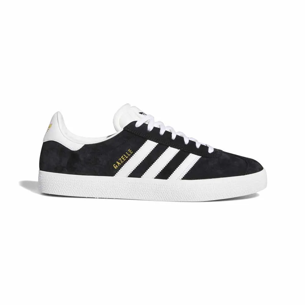 Adidas Skateboarding Gazelle ADV Core Black Feather White Gold Metallic Skate Shoes