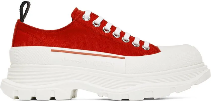 Alexander McQueen Red Tread Slick Sneakers