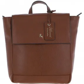 Ashwood Real Leather Flapover Backpack 2 Tone Tan: 64257