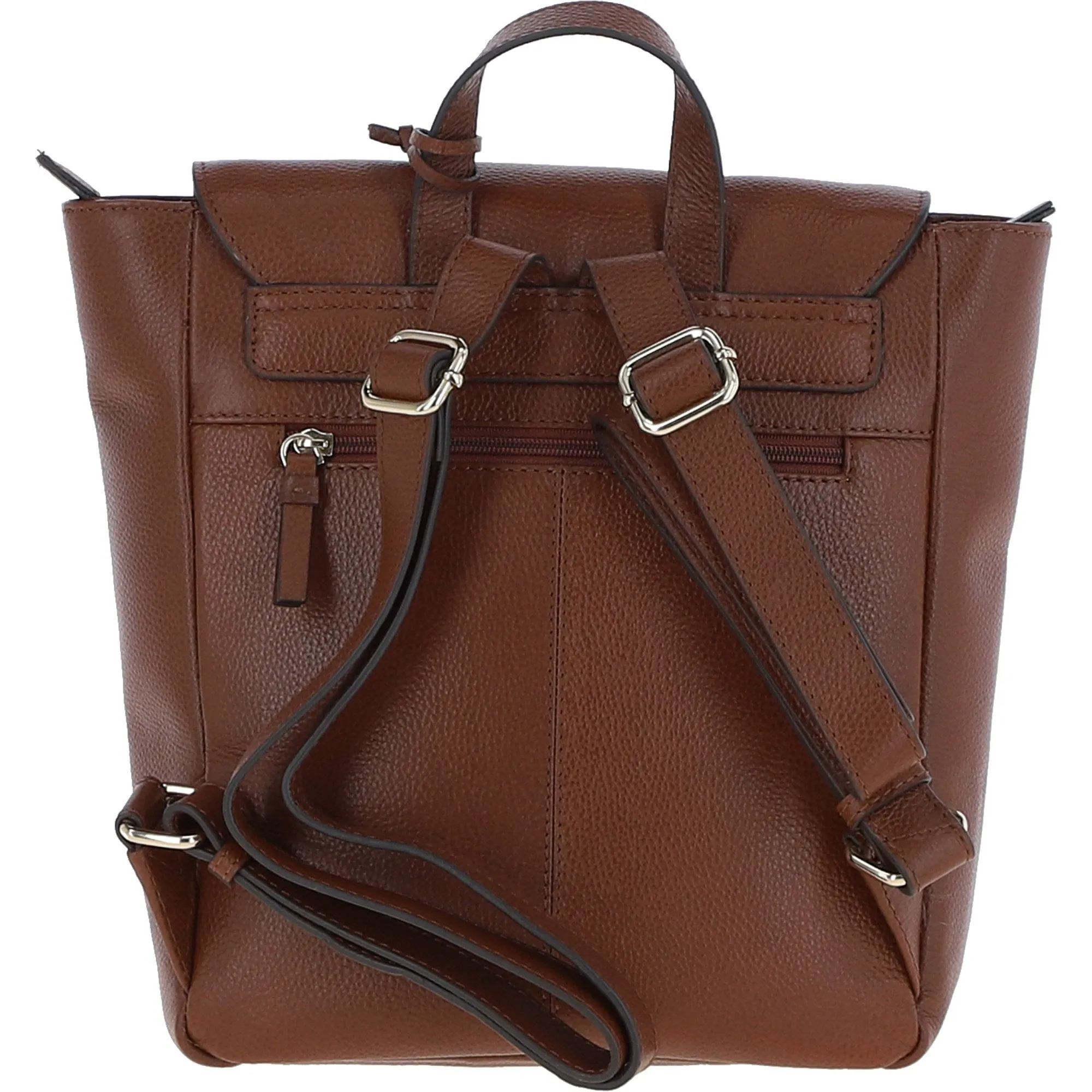 Ashwood Real Leather Flapover Backpack 2 Tone Tan: 64257