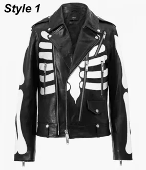 Axl Rose Guns N Roses Skeleton Biker Leather Jacket