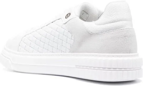 Baldinini embossed-logo leather sneakers White