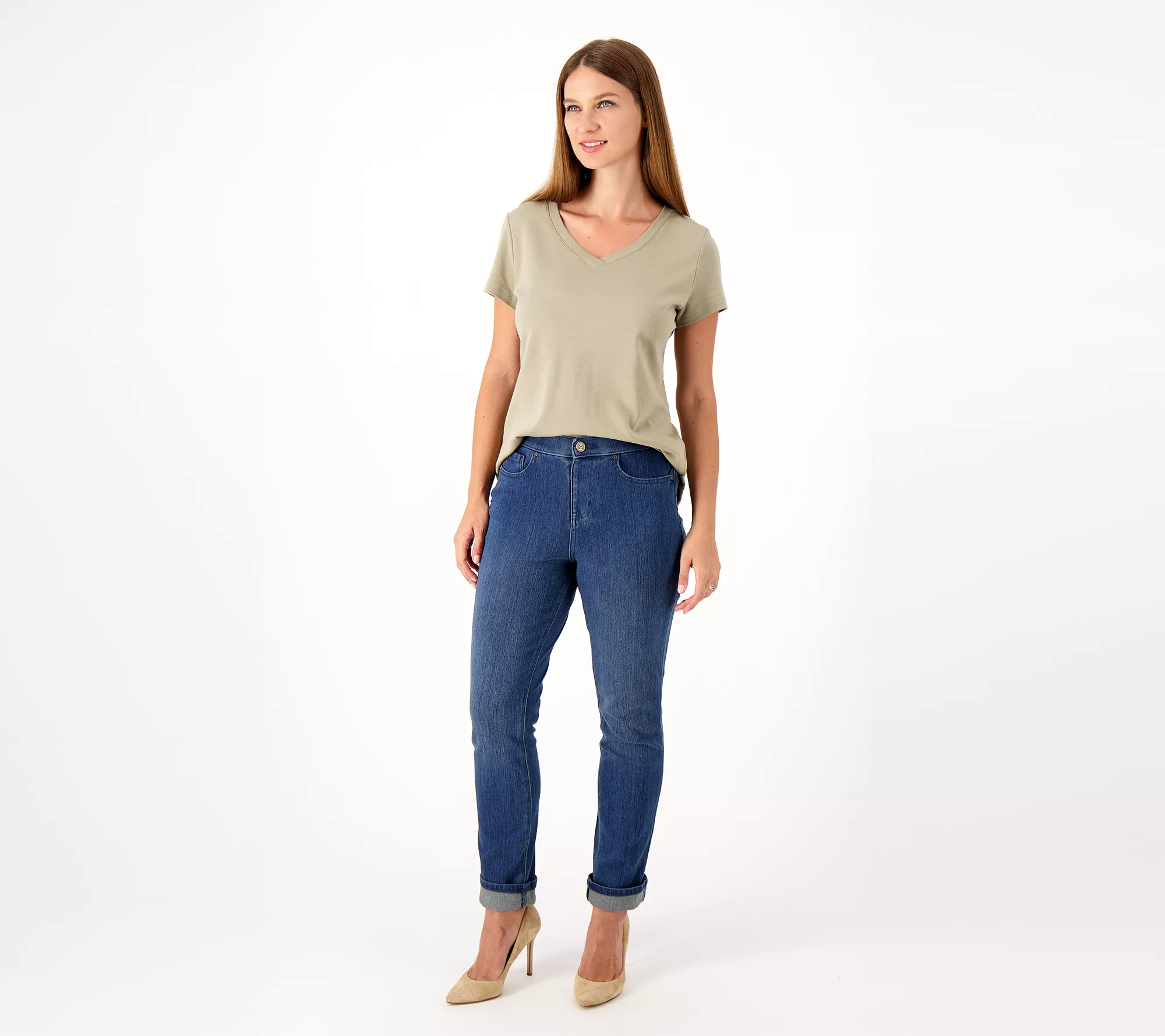 Belle by Kim Gravel Tall Flexibelle Rollabelle Jeans