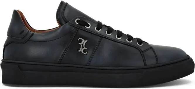 Billionaire logo-plaque leather sneakers Black