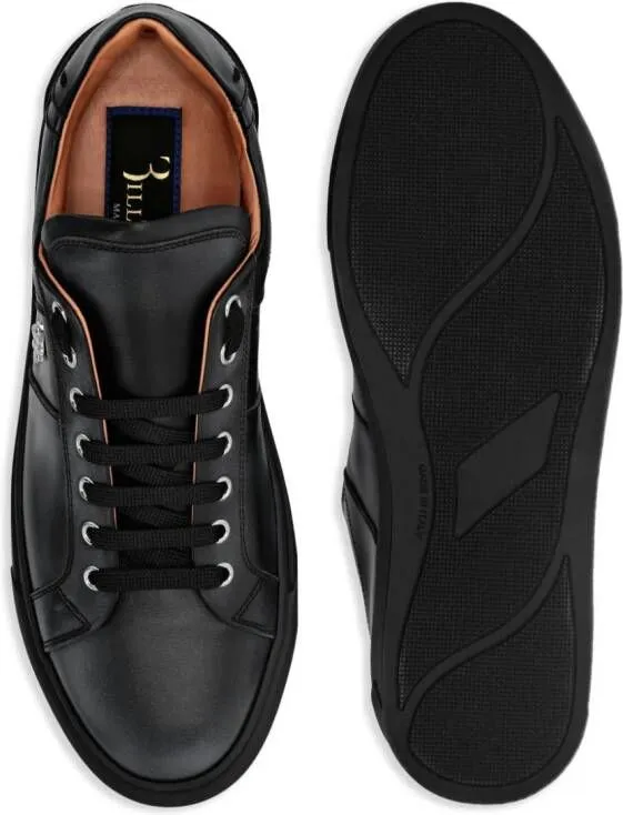 Billionaire logo-plaque leather sneakers Black