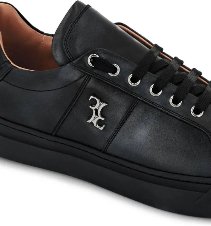 Billionaire logo-plaque leather sneakers Black