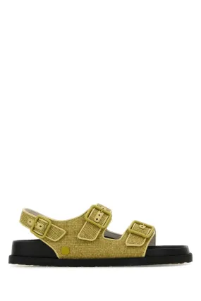 Birkenstock 1774 Olive Green Raffia Eternal Sunshine Milano Sandals