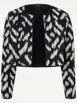 Black Abstract Quilted Cropped Jacket | Women | George at ASDA