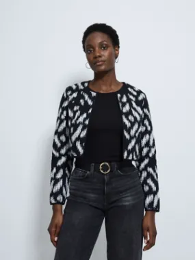 Black Abstract Quilted Cropped Jacket | Women | George at ASDA