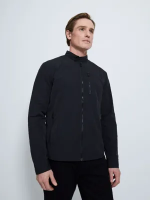 Black Crinkle Lightweight Biker Jacket | Men | George at ASDA