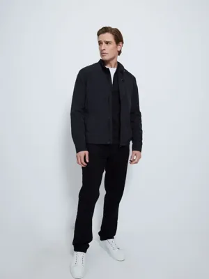 Black Crinkle Lightweight Biker Jacket | Men | George at ASDA