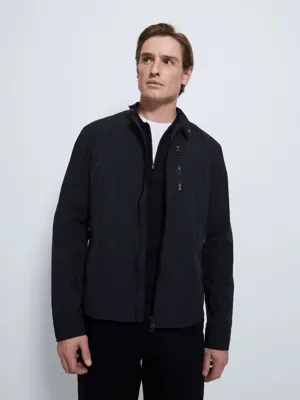 Black Crinkle Lightweight Biker Jacket | Men | George at ASDA