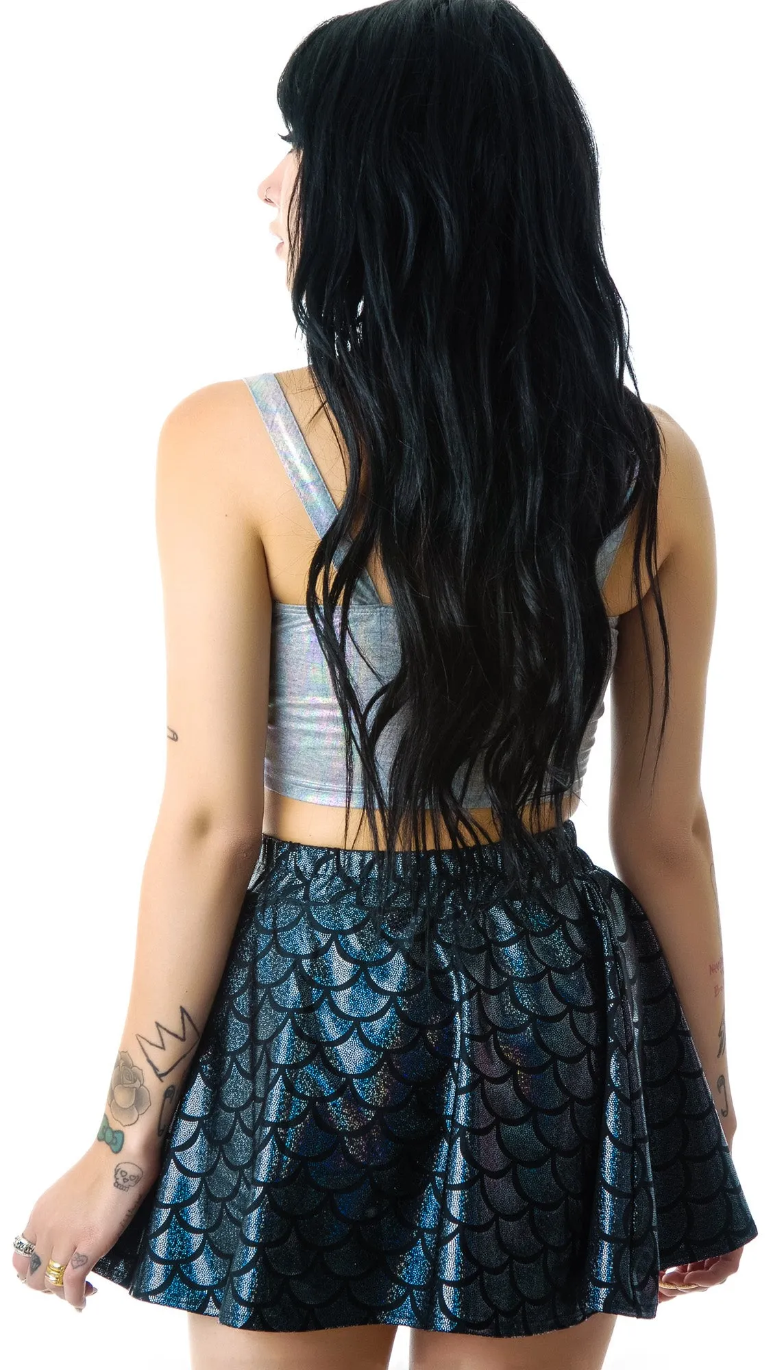 Black Mermaid Skater Skirt-