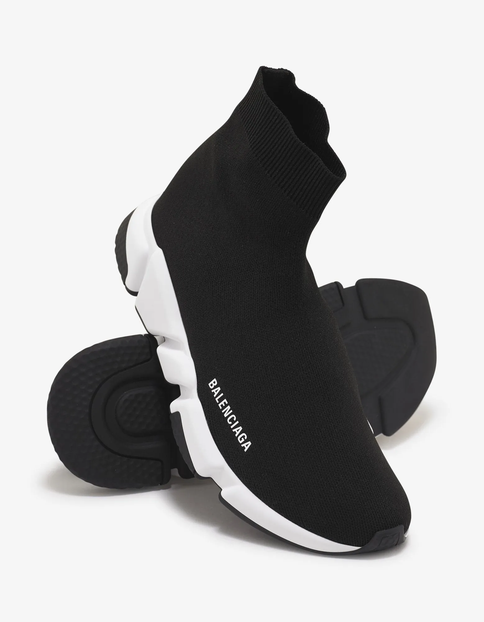 Black Speed Trainers with White & Black Sole