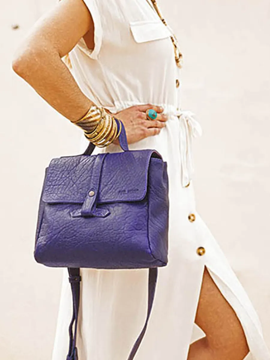 Blue Leather Handbag - LeCorneille Egyptian Blue | PAUL MARIUS