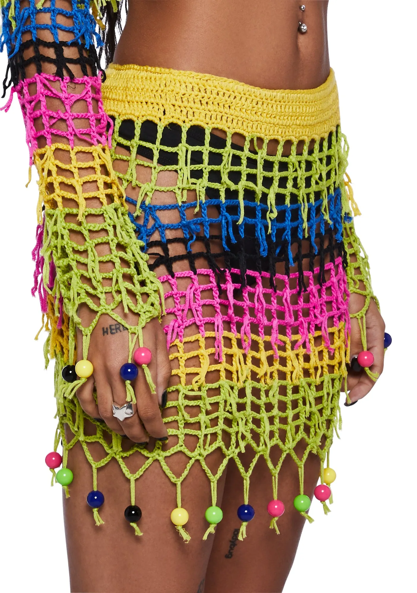 Bonet Crochet Beaded Skirt-