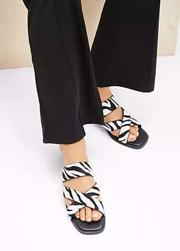 bonprix Zebra Animal Print Slip-On Sandals | Look Again