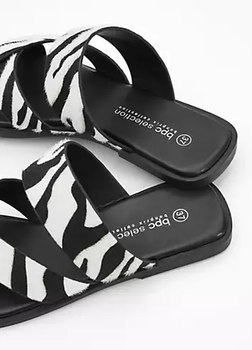 bonprix Zebra Animal Print Slip-On Sandals | Look Again