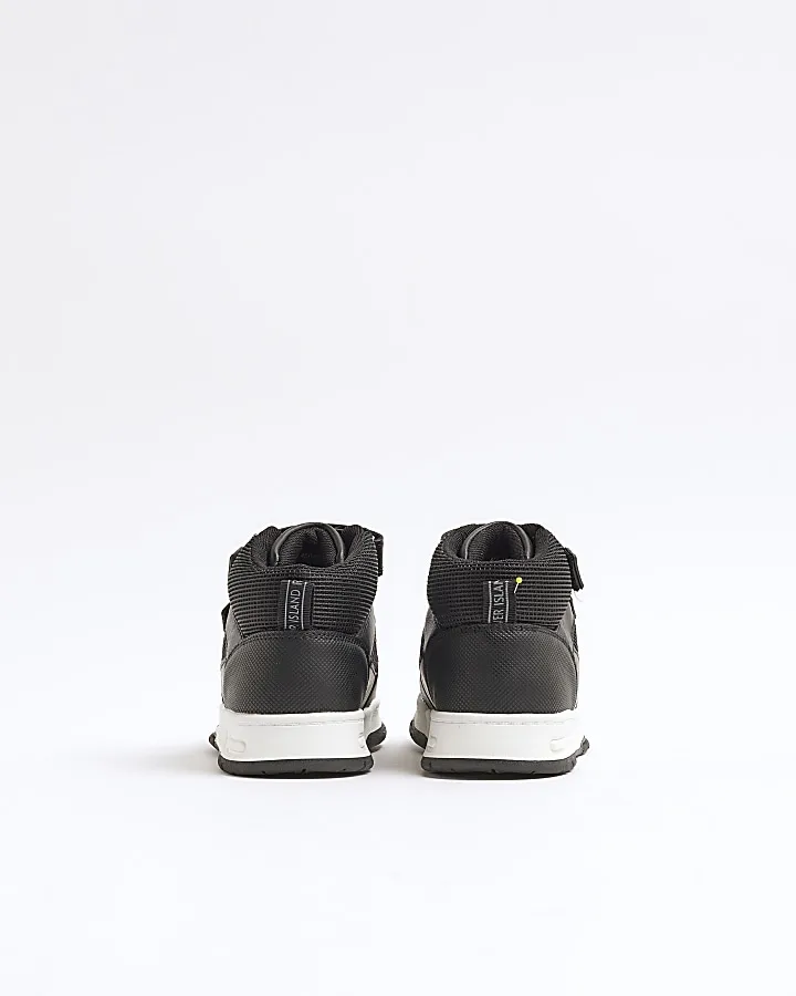 Boys black high top trainers