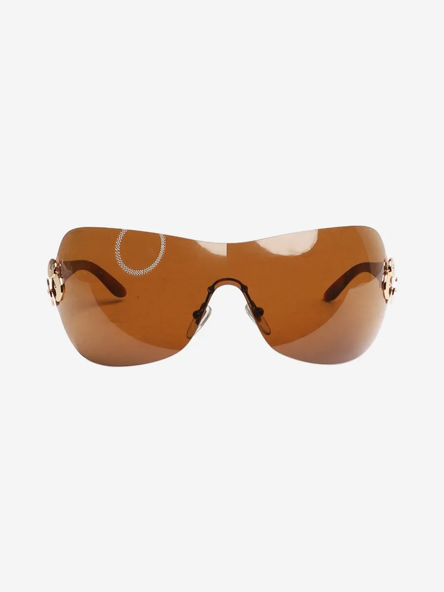   Brown frameless sunglasses - size