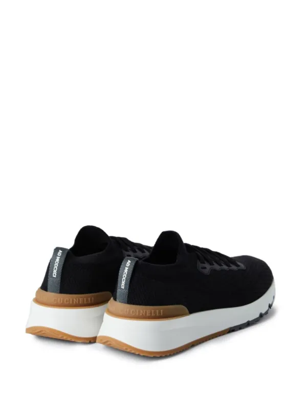 Brunello Cucinelli Low-Top Knitted Sneakers Black | Luxury and style at your fingertips