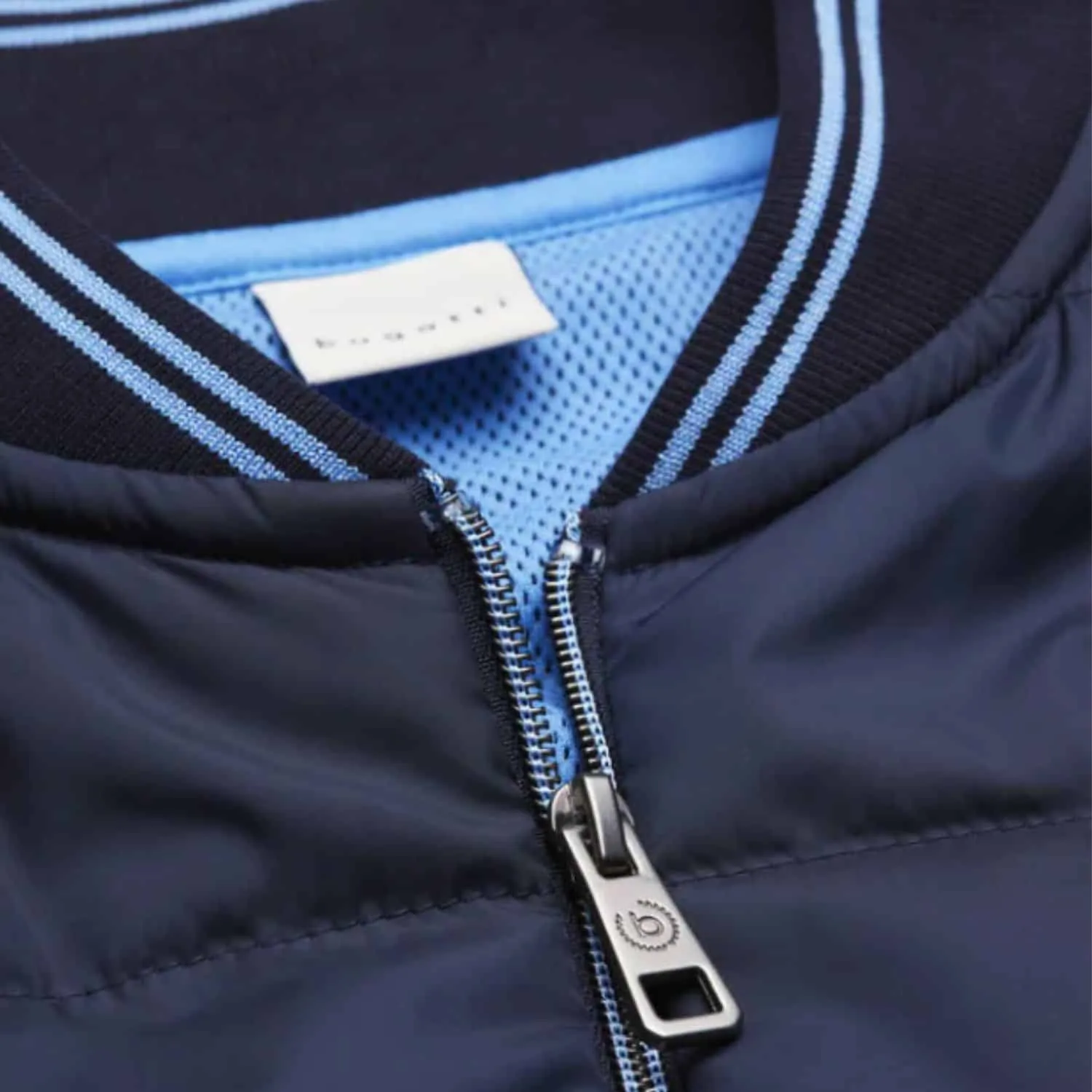 BUGATTI Collage Collar Full Zip Navy Hybrid Jacket | Menswear Online