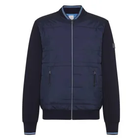 BUGATTI Collage Collar Full Zip Navy Hybrid Jacket | Menswear Online