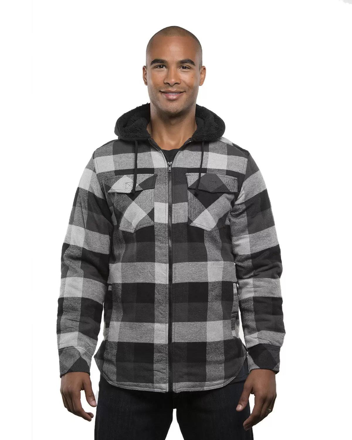 Burnside 8620 Quilted Flannel Full-Zip Hooded Jacket SKU: 8620