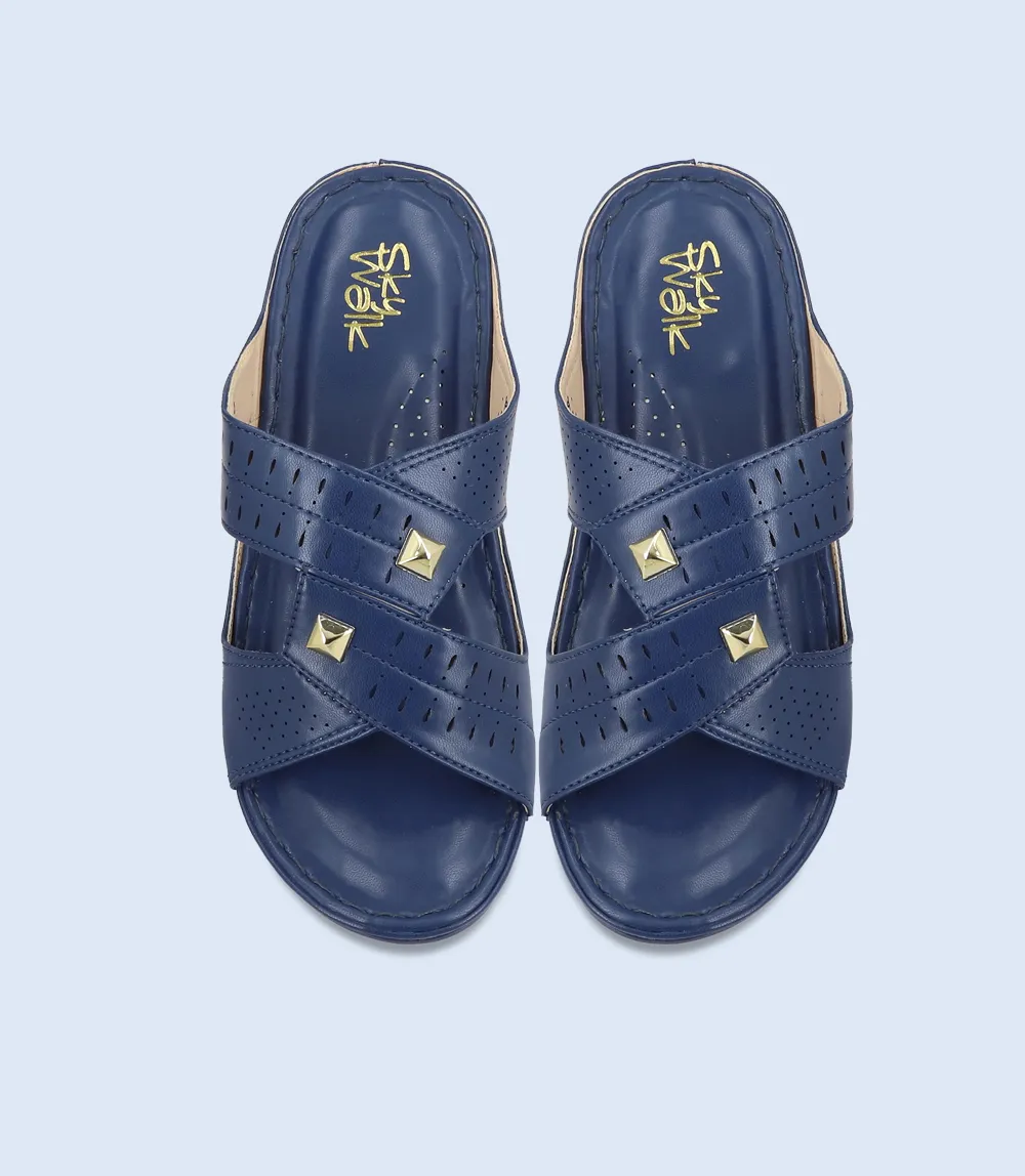 BW9734-NAVY-Women Casual Slipper