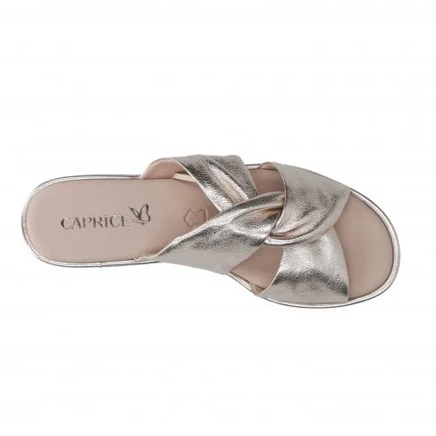 Caprice 27100 42 959 | Platin Metal | Womens Mule Sandals