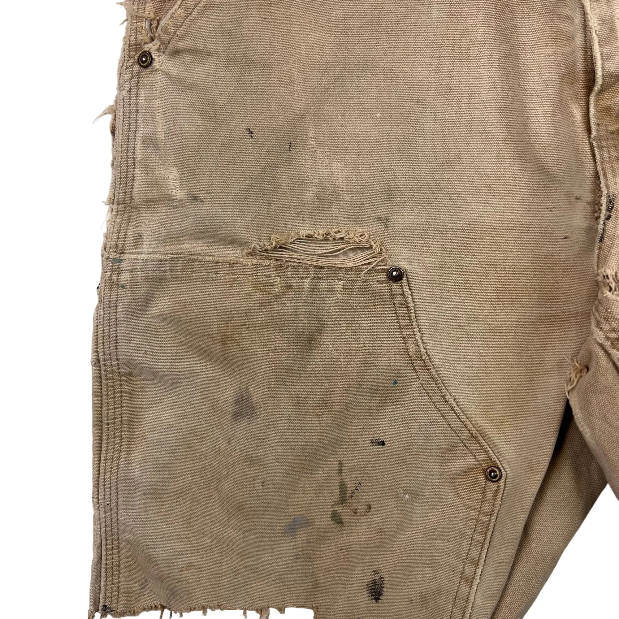 Carhartt Distressed Double Knee Workwear Shorts Beige