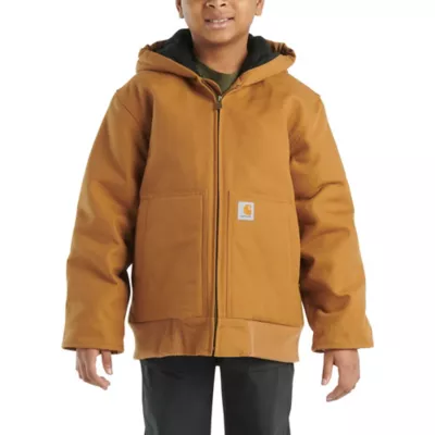 Carhartt Kids' Full-Zip Insulated Hooded Canvas Jacket