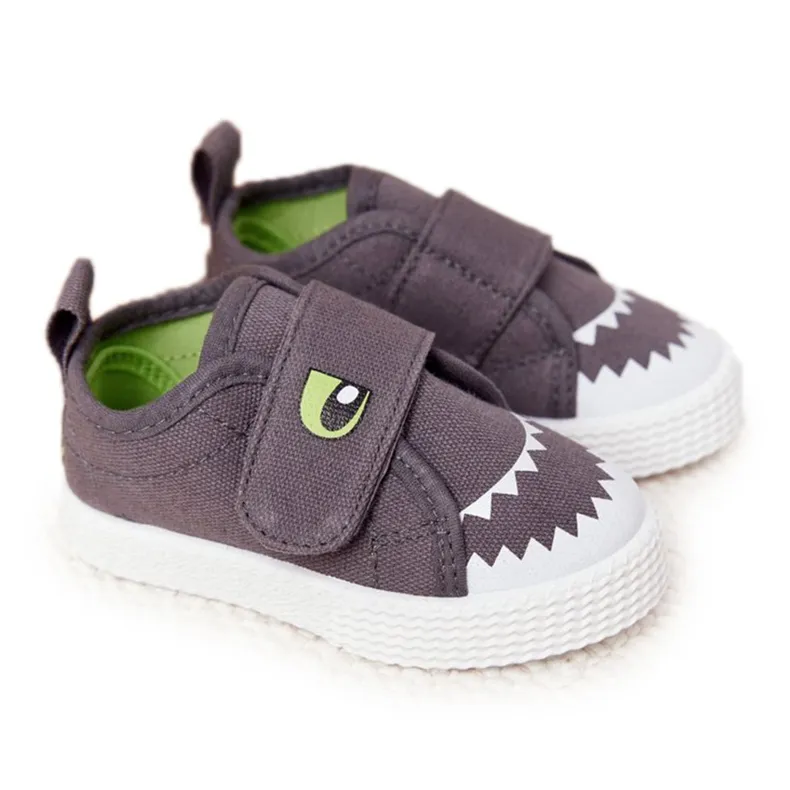 Children's Sneakers With Velcro Gray Shark grey