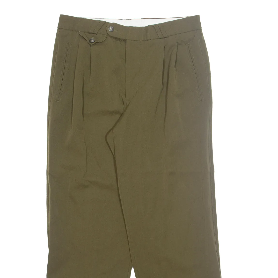 Chino Workwear Mens Trousers Green Regular Straight W32 L28