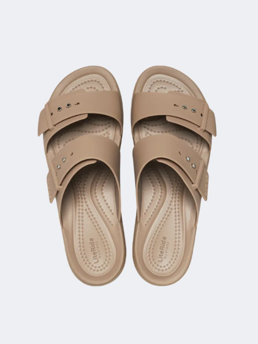 Crocs Brooklyn Buckle Low Wedge Women Lifestyle Sandals Latte