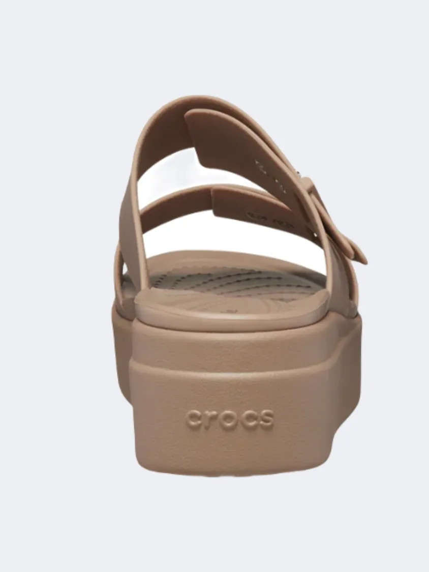 Crocs Brooklyn Buckle Low Wedge Women Lifestyle Sandals Latte