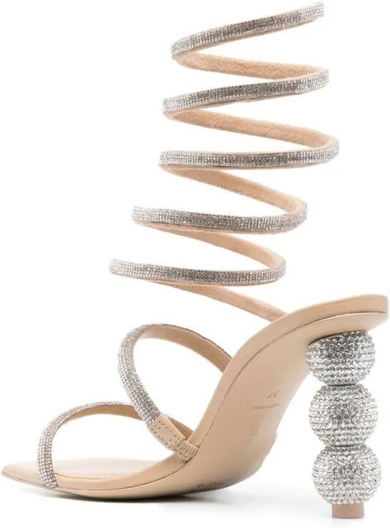 Cult Gaia Lislie spiral-design 102mm sandals Neutrals