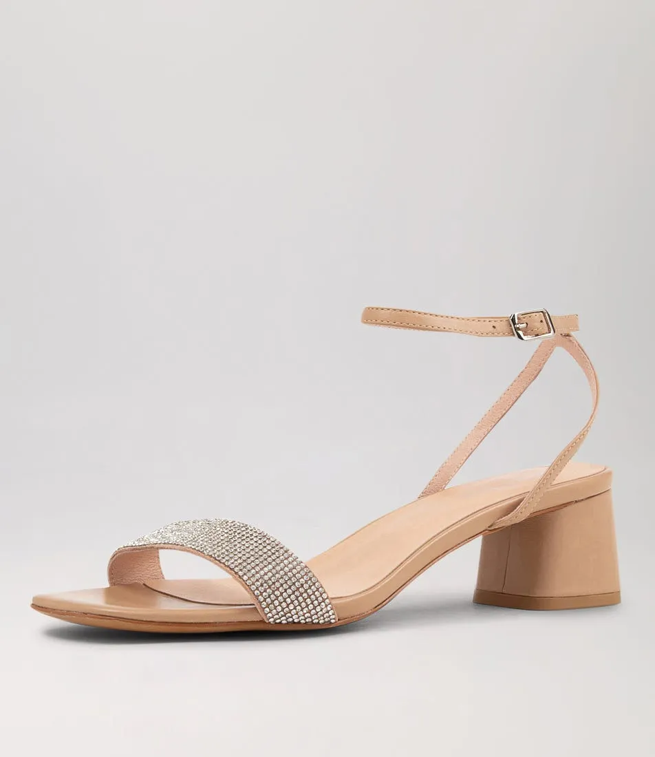 DIANA FERRARI Jazze Clear Nude Jewels Leather Sandals