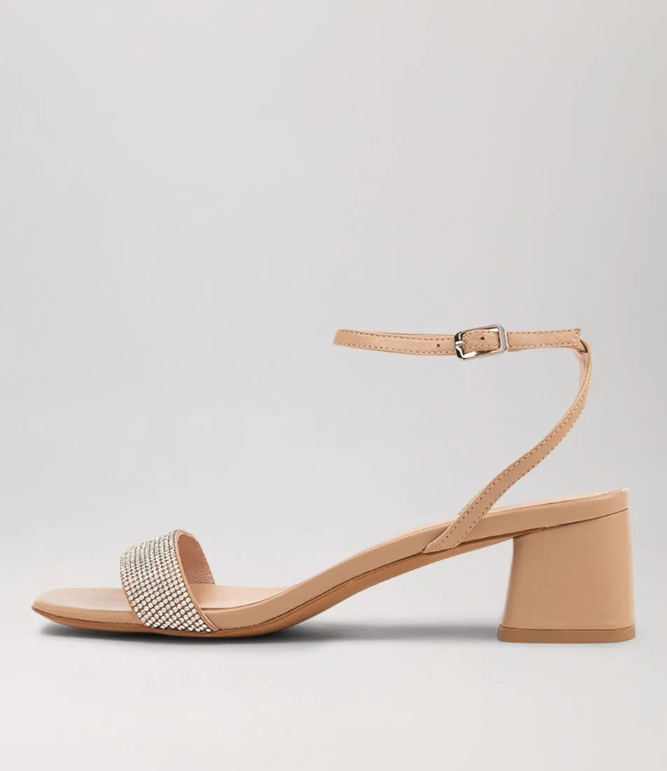 DIANA FERRARI Jazze Clear Nude Jewels Leather Sandals