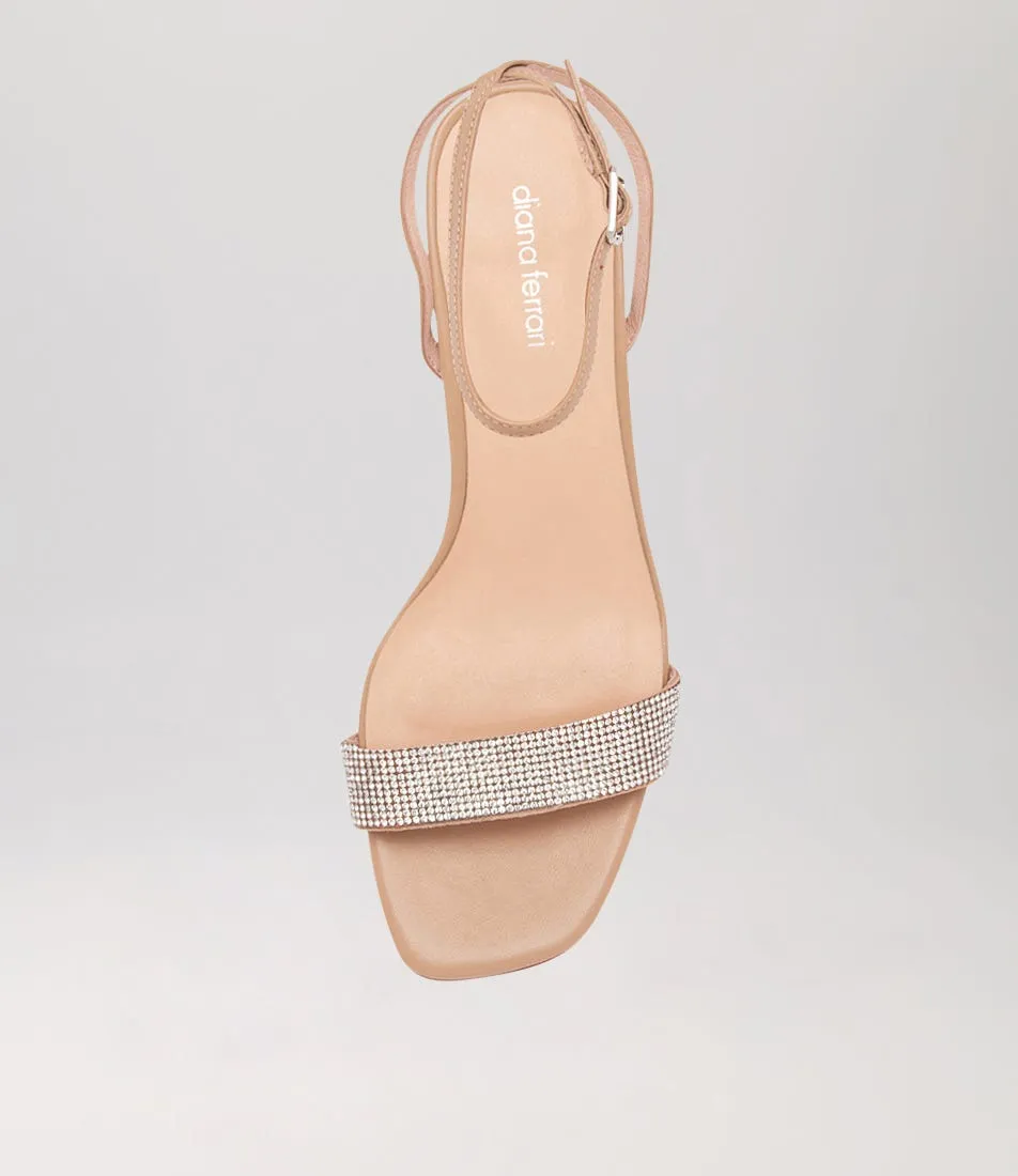 DIANA FERRARI Jazze Clear Nude Jewels Leather Sandals