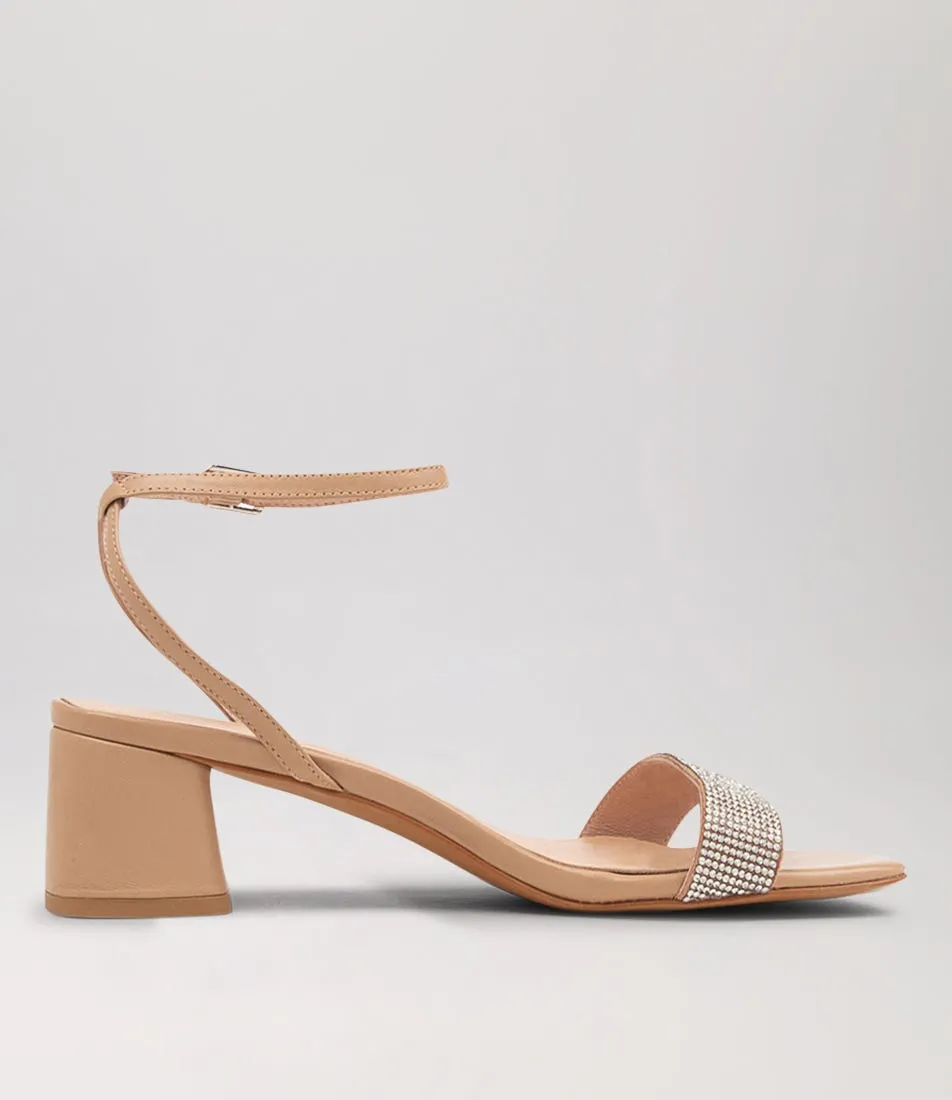 DIANA FERRARI Jazze Clear Nude Jewels Leather Sandals