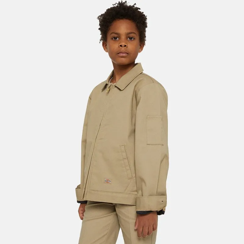 Dickies KIDS' LINED EISENHOWER CROPPED JACKET UNISEX DESERT SAND