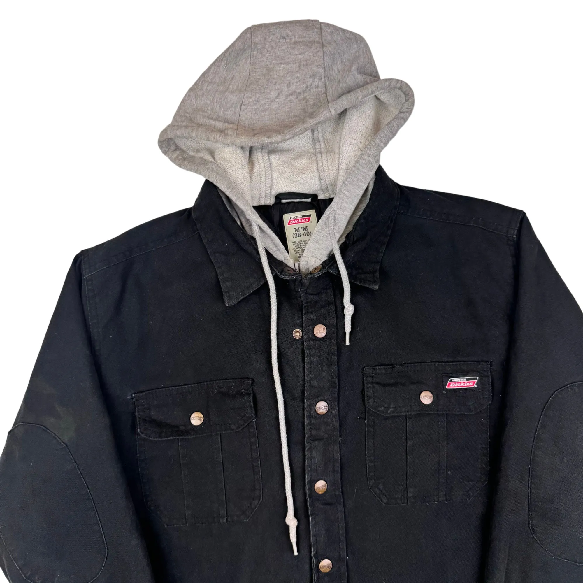 Dickies Quilted Lined Hooded Workwear Shacket Jacket Black