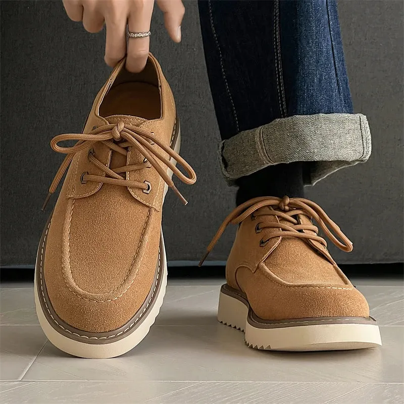 Dobong Handmade Suede Apron Toe Shoes