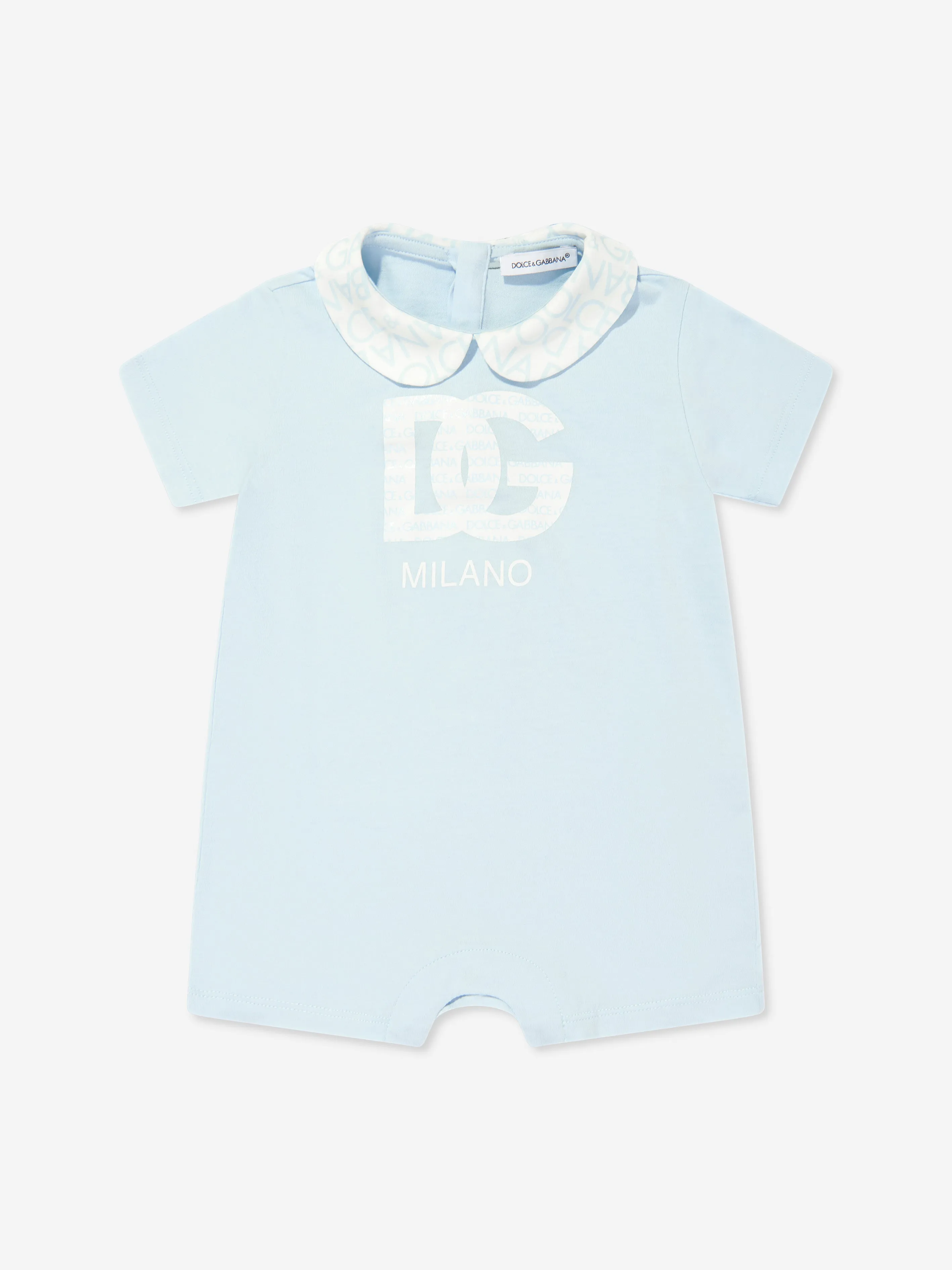 Dolce & Gabbana Baby Boys Logomania Romper Set in Blue