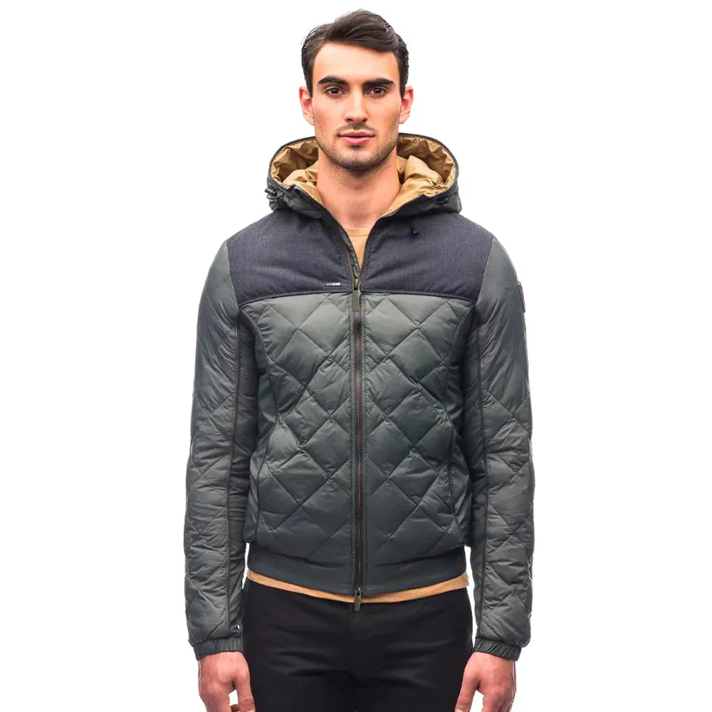 Elroy Men's Quilted Hooded Jacket Foggy Blue/ H.navy